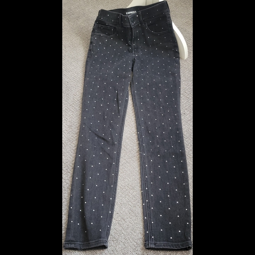 Express - High-Rise Black Gem Jeans - 2R